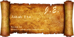 Jakab Ete névjegykártya