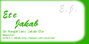 ete jakab business card